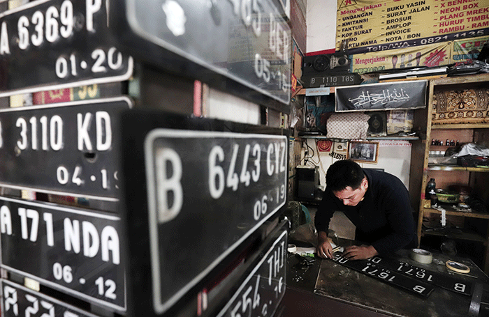 Pembuatan Pelat Nomor Khusus RF Distop per Oktober 2023. (Foto: MNC Media).