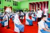 Jokowi tinjau vaksinasi di SMAn 2 Bandar Lampung.  (Foto: Lukas /Biro Pers Sekretariat Presiden)