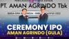 Ceremony IPO Aman Agrindo (GULA). (SUMBER : IDX CHANNEL)