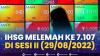 IHSG Melemah ke 7.107 di Sesi II (29/08/2022).(SUMBER : IDX CHANNEL)