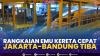 Rangkaian EMU Kereta Cepat Jakarta-Bandung Tiba.(SUMBER : IDX CHANNEL)