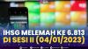 IHSG Melemah ke 6.813, di Sesi II (04/01/2023),(Sumber: IDX CHANNEL)