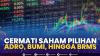 Cermati Saham Pilihan: ADRO, BUMI, Hingga BRMS. (Sumber : IDXChannel)