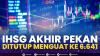 IHSG Akhir Pekan Ditutup Menguat ke 6.641. (Sumber : IDXChannel)
