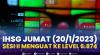 IHSG Jumat (20/1/2023) Sesi II Menguat ke Level 6.874,(Sumber: IDX CHANNEL)