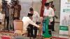 Momen Jokowi Bayar Zakat Pakai QR Code Dilayani Robot Baznas. (Foto Raka Dwi Novianto/MPI)