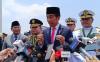 Presiden Jokowi saat ditemui usai memimpin upacara HUT ke-78 TNI di kawasan Monas, Jakarta Pusat. (Raka Dwi Novianto/MPI)