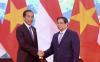 Presiden Jokowi melakukan pertemuan bilateral dengan Perdana Menteri (PM) Vietnam Pham Minh Chinh. (Setkab)