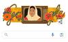 Google menampilkan sosok Aminah Cendrakasih dalam sebuah frame TV di Google Doodle.