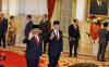 Presiden Joko Widodo resmi melantik Hadi Tjahjanto sebagai Menko Polhukam. Rabu (21/2/2024) (Riyan Rizki/MPI_