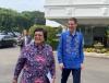 Menteri Iklim dan Lingkungan Hidup Norwegia Temui Jokowi, Didamping Siti Nurbaya dan Sri Mulyani. (Foto: Riyan Rizki/MNC Media)