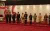 Presiden Jokowi dan Wapres Ma'ruf Amin berfoto bersama dengan para pimpinan Legislatif sebelumnya dimulainya Sidang Tahunan MPR/DPR 2024.