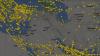 Tangkapan layar kondisi lalu lintas udara di kawasan Timur Tengah, menyusul serangan rudal Iran ke Israel, Selasa (1/10/2024). (Foto: FlightRadar24)