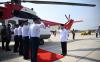 Wapres dan rombongan berangkat dari Pangkalan Udara TNI AU Halim Perdanakusuma, Jakarta, menggunakan Helikopter VVIP Kepresidenan Super Puma. (MNC Media)
