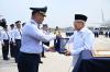 Wapres Terima Penghormatan Water Salute TNI AU jelang Purna Tugas. (Foto: Dok. TNI AU)