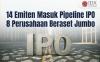 14 Emiten Masuk Pipeline IPO, Delapan Perusahaan Beraset Jumbo