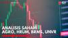 Analisis Saham AGRO, HRUM, BRMS, UNVR. (Sumber: IDX Channel)