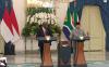 Prabowo Teriak Amandla saat Temui Presiden Afrika Selatan Ramaphosa di Istana
