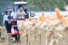 Hadiri Panen Raya Jagung Serentak, Prabowo Kendarai Traktor Corn Harvester. (Foto: Sekretariat Kabinet)