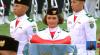 Neeltje Deliana Putri Papua Pembawa Baki Upacara Penurunan Bendera HUT ke-81 RI di Istana. (Foto YT Setpres)