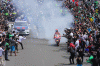 Aksi Burn Out Marc Márquez saat Parade MotoGP