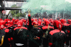 Ribuan Buruh Gelar Aksi Demo di Patung Kuda