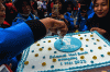 Potong Tumpeng dan Kue Warnai Aksi May Day di Palembang