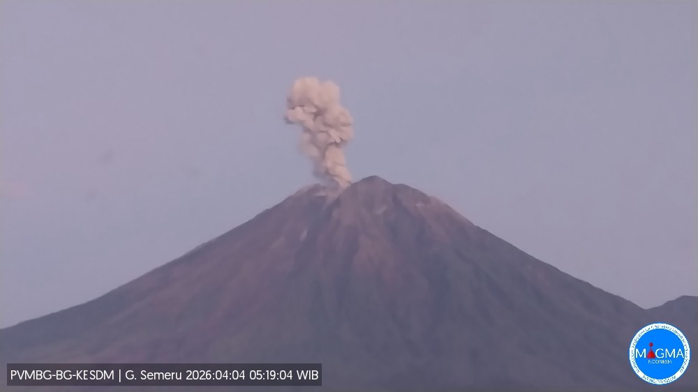 Gunung Semeru Erupsi Pagi Ini, Kolom Abu Setinggi 1.000 Meter