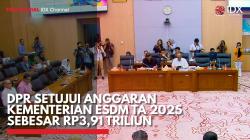 DPR Setujui Anggaran Kementerian ESDM TA 2025 Sebesar Rp3,91 Triliun,(Sumber: IDX CHANNEL)