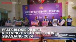 PPATK Blokir 28 Ribu Rekening Terkait Judi Online Sepanjang 2024,(Sumber: IDX CHANNEL)