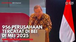 956 Perusahaan Tercatat di BEI di Mei 2025,(Sumber: IDX CHANNEL)