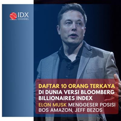 Geser Jeff Bezos, CEO Tesla Jadi Orang Terkaya di Dunia. (Foto: Tim Digital Marketing IDX Channel)
