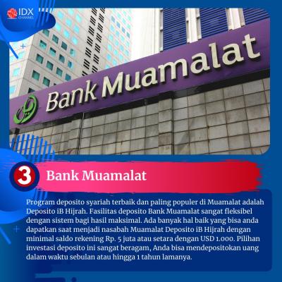 Hai Investor! Ini Lima Bank yang Menawarkan Deposito Syariah Terbaik Lho. (Foto: Tim Digital Marketing IDX Channel)