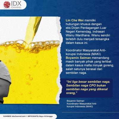 Begini Peran Lin Che Wei, Tersangka Baru Kasus Izin Ekspor Minyak Goreng. (Foto: Tim Digital Marketing IDX Channel)