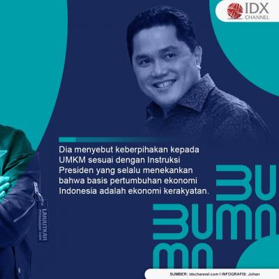 Erick Thohir Pastikan BUMN Terus Dorong Peningkatan Pembiayaan UMKM.  (Foto: Tim Digital Marketing IDX Channel)