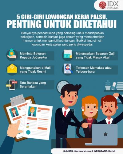5 Ciri-Ciri Lowongan Kerja Palsu, Penting Untuk Diketahui. (Foto : Tim Digital Marketing IDX Channel)