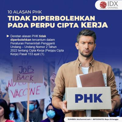 10 Alasan PHK Tidak Diperbolehkan pada Perpu Cipta Kerja. (Foto : Tim Digital Marketing IDX Channel)