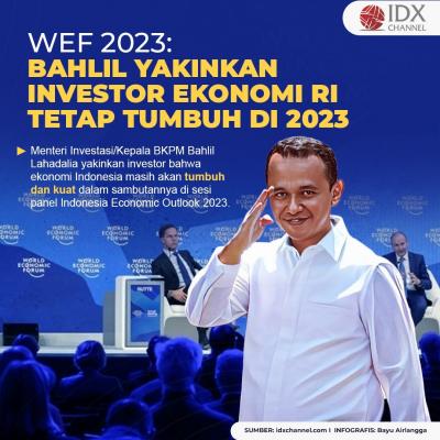 WEF 2023, Bahlil Yakinkan Investor bahwa Ekonomi RI Tetap Tumbuh di 2023. (Foto : Tim Digital Marketing IDX Channel)