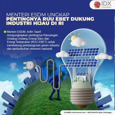 Menteri ESDM Ungkap Pentingnya RUU EBET Dukung Industri Hijau di RI. (Foto : Tim Digital Marketing IDX Channel)