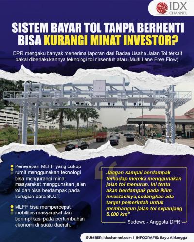 Sistem Bayar Tol Tanpa Berhenti Disebut Bisa Kurangi Minat Investor. (Foto : Tim Digital Marketing IDX Channel)