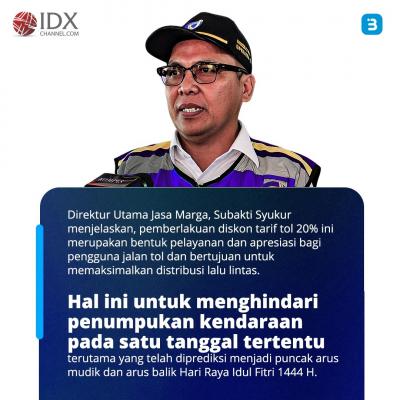 Mudik Lewat Jalur Tol Jakarta-Cikampek Diskon 20 Persen, Catat Tanggalnya