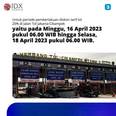 Mudik Lewat Jalur Tol Jakarta-Cikampek Diskon 20 Persen, Catat Tanggalnya (Foto : Tim Digital Marketing IDX Channel)