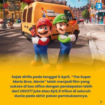 Box Office Super Mario Bros jadi Film Animasi dengan Pendapatan Global Terbesar (Foto : Tim Digital Marketing IDX Channel)