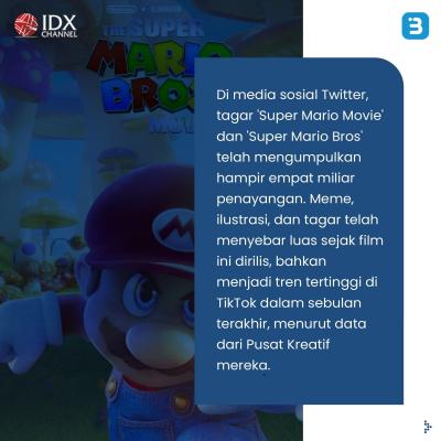 Box Office Super Mario Bros jadi Film Animasi dengan Pendapatan Global Terbesar (Foto : Tim Digital Marketing IDX Channel)