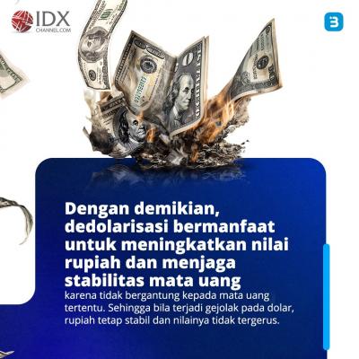 Fenomena Dedolarisasi, Bagaimana Dampaknya Ke RI? (Foto : Tim Digital Marketing IDX Channel)