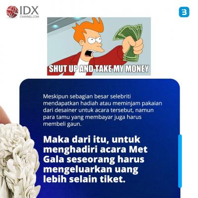 Met Gala 2023 Digelar, Harga Tiket Tembus Rp735 Juta (Foto : Tim Digital Marketing IDX Channel)