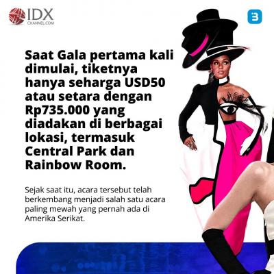 Met Gala 2023 Digelar, Harga Tiket Tembus Rp735 Juta (Foto : Tim Digital Marketing IDX Channel)