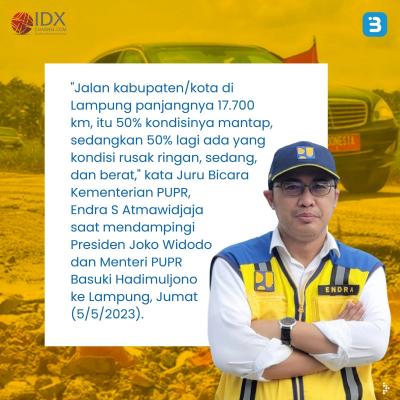Fakta Terkait Momen Jokowi dkk Tinjau Jalan Rusak di Lampung (Foto : Tim Digital Marketing IDX Channel)