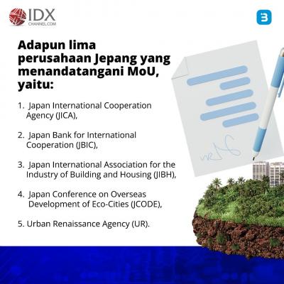Teken MoU, Lima Perusahaan Jepang Siap Investasi di IKN (Foto : Tim Digital Marketing IDX Channel)
