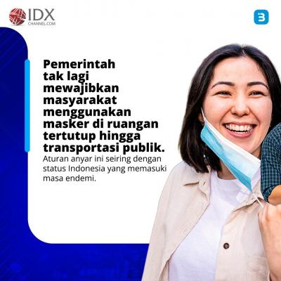 Hore! Indonesia Tak Lagi Wajib Pakai Masker (Foto : Tim Digital Marketing IDX Channel)